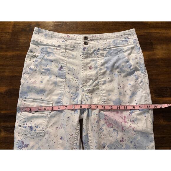 Anthropologie Women’s 27 Pants Wanderer Watercolor Cargo Utility Relaxed - Picture 13 of 16